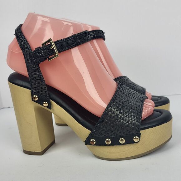 SARTO by Franco Sarto Wally Platform Sandal Wood Clog - Picture 3 of 16